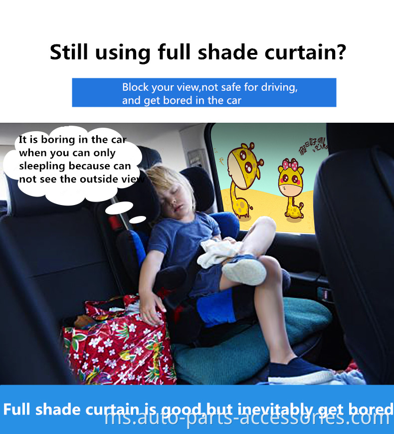 Tingkap Bahagian Belakang Anti UV Rays Penebat Haba Hitam 2020 Sunshade Sun Visor yang disesuaikan